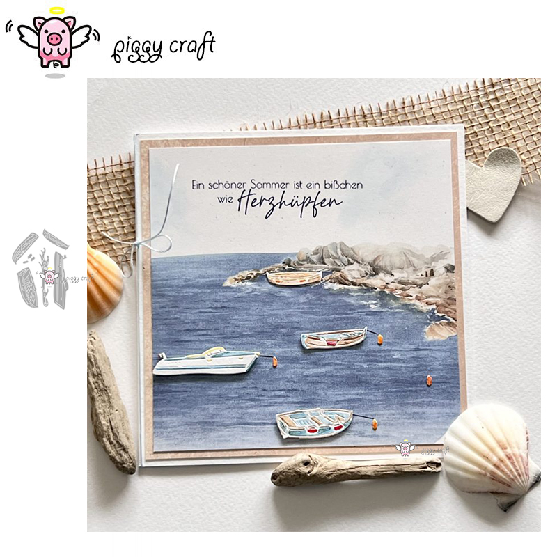 Fishing Boat Trailer - Piggy Craft metalen stansmessen gesneden sterven